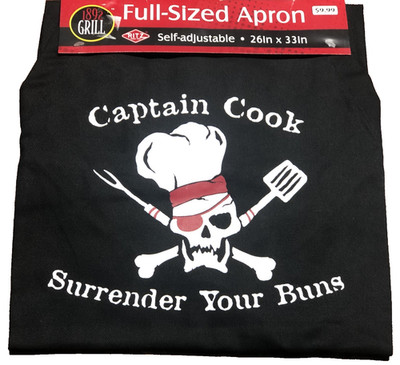 Funny Full-Sized NWT 26''x33'' Captain Cook Surrender Your Buns BBQ Apron