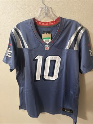 Nike Drake Maye Rivalries Game Jersey Women's XL New England Patriots Storm Blue