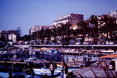 APRIL 1982 Buildings Boats Sanremo Italy Kodachrome  Slide BU-B