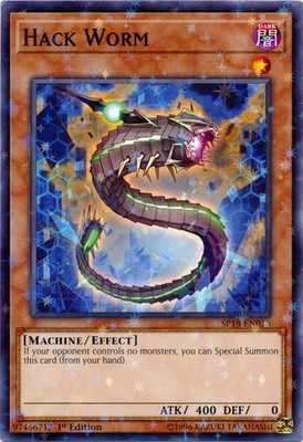 1 x Hack Worm - SP18-EN015 - Starfoil Rare - 1st Edition Near Mint, English YGO