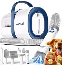 Oneisall Pet Hair Vacuum & Grooming Kit w/ Tools