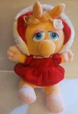 Vintage 1987 Baby Miss Piggy Christmas Plush Jim Henson Muppets Doll 10" Bk15
