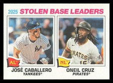 Jose Caballero Oneil Cruz SB Leaders 2026 Topps Heritage #4 Yankees Pirates