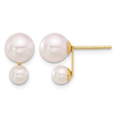 Ohrstecker 14 Karat Gelbgold 4-5 mm und 6-7 mm Akoya Salzwasser Zuchtperlen