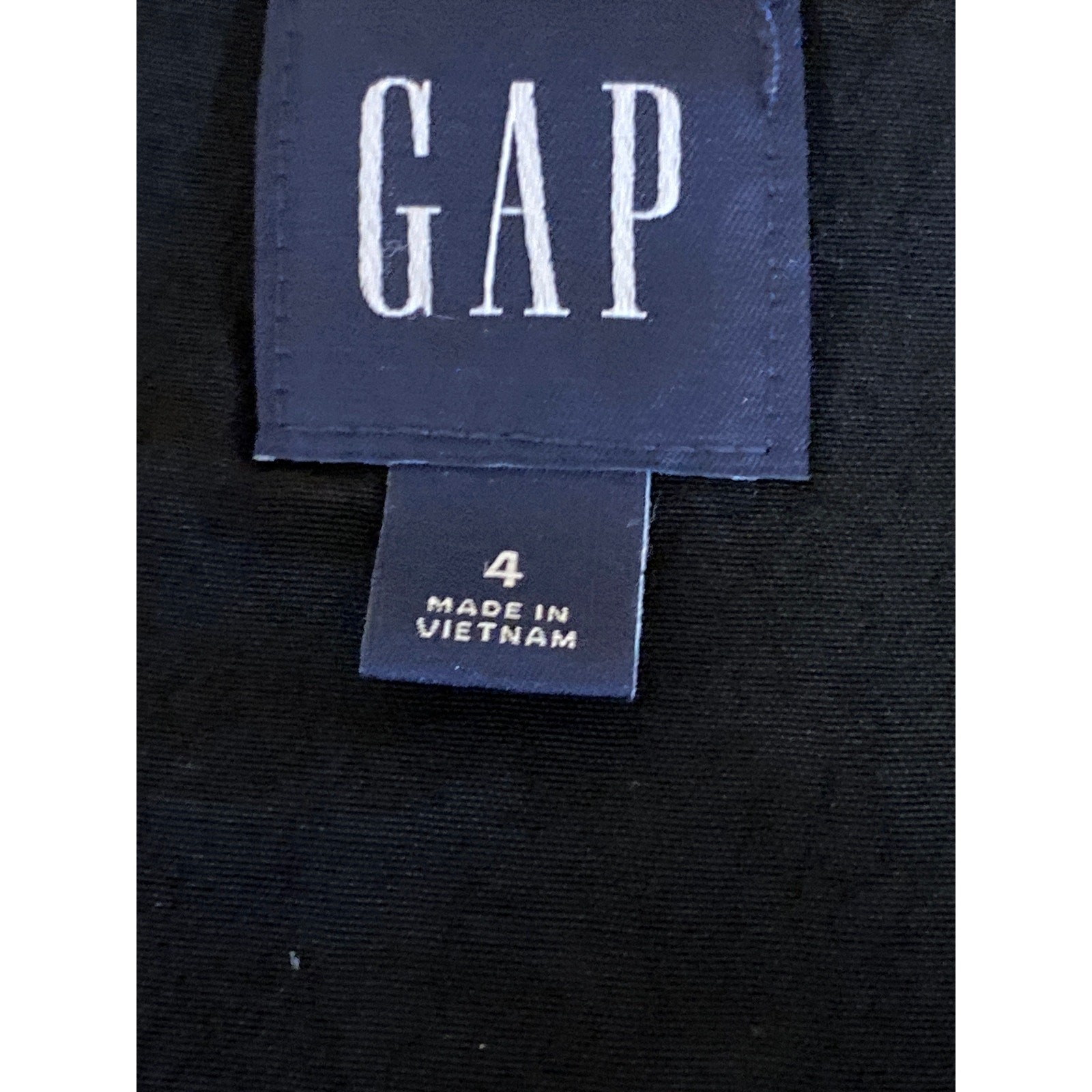 GAP Black Button Down V Neck Short Cap Sleeves Mi… - image 3