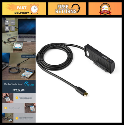 SATA to USB-C Cable Adapter, 10Gbps External Converter for 2.5''/3.5'' SSD/HDD Dat