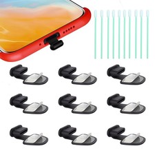 USB C-Type Anti Loss Dust Plugs, Port Silicone Covers, Black