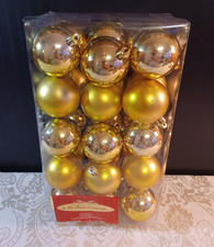 Set Of 30 Assorted Gold Plastic Shatterproof Christmas Ornaments
