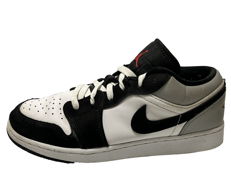 Jordan 1 Low SE Panda Toe (GS) Red Black Gray White Size 6.5Y / Women 8
