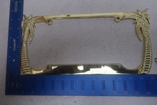 License Plate Frame Palm Trees Beach Gold Metal Auto Holder F10