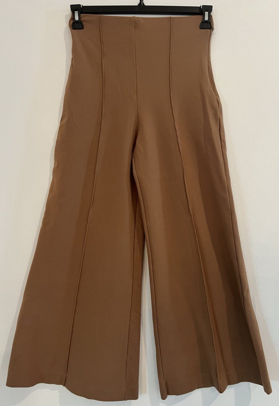 QUINCE Pants Women's Small Ulta Stretch Ponte Super Wide Leg Roasted Pecan
