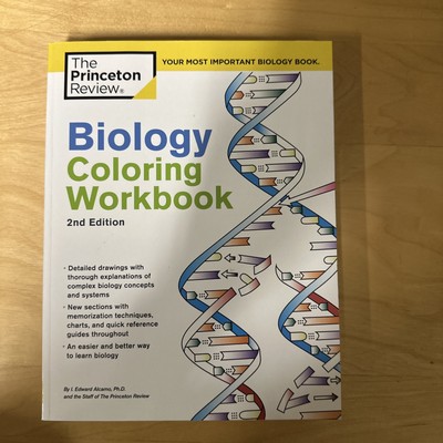 Princeton Review Biology Coloring Workbook 2nd/Newest Edition! BRAND NEW