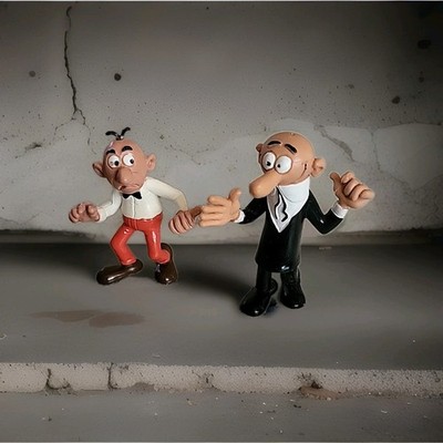 Lot of 2 Clever & Smart Jeff & Fred Figure Lot 