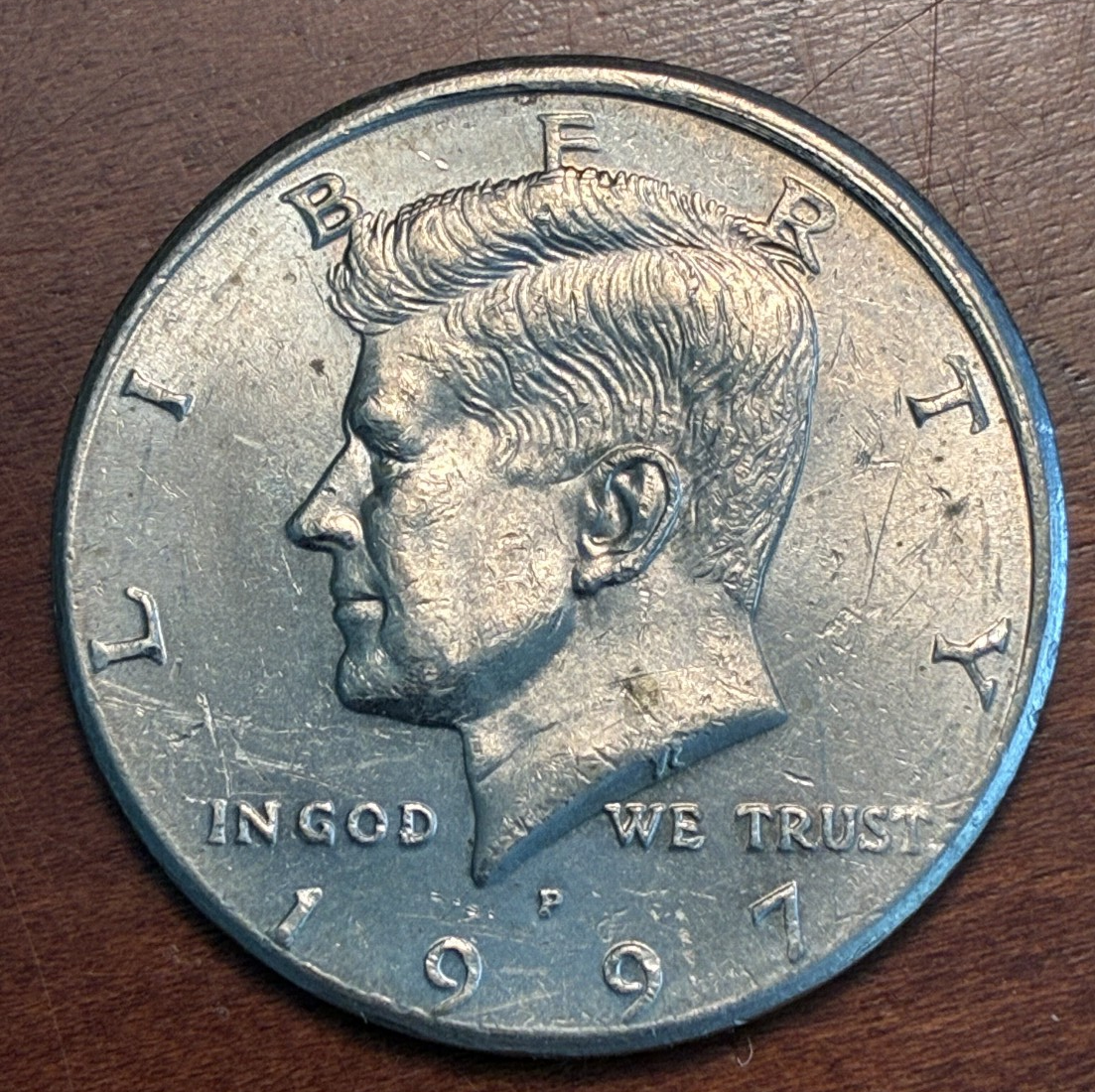 STUNNING 1997 Kennedy Half Dollar ERROR – Partial Collar Off Railroad ...