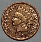 Indian Head Penny Lot of "1" VERY NICE 1907 GOOD OR BETTER°$ FREE SHIPPING $#175