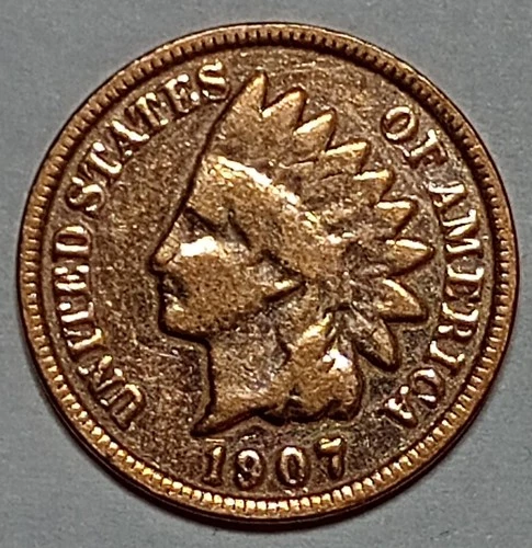 Indian Head Penny Lot of "1" VERY NICE 1907 GOOD OR BETTER°$ FREE SHIPPING $#175