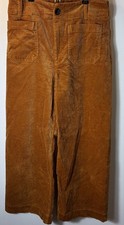 Maeve By Anthropologie The Colette Corduroy Crop Wide Leg Pants 30 Caramel