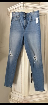 Gap Sky High Rise Stretch Super Skinny Distressed Denim