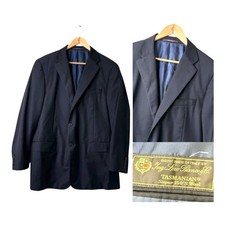 Hickey Freeman Loro Piana Wool Blazer Tasmanian Super 150 Navy Vintage Men  s 46R