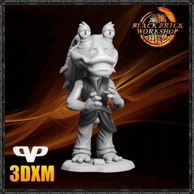 Jar Jar 3D Print Figurine UNPAINTED from 3DXM Chibi /chi bi/SD Style