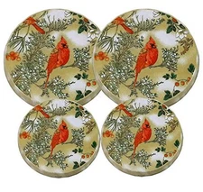of 4 Round Stove TOP Burner Covers RED Cardinal