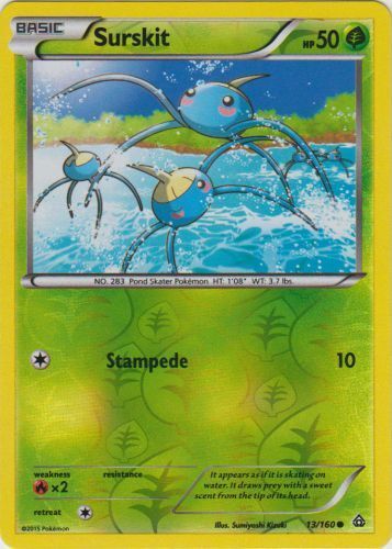 Pokemon - Surskit - 13/160 - Common - Reverse Holo - XY - Primal Clash - NM