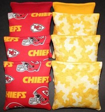 Cornhole Bean Bags made w All Weather KANSAS CITY CHIEFS Resin Filled Waterproof