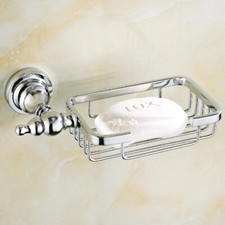 Silver Polished Chrome Wall Mounted Soap Dish Holder Bathroom Accessory fba909