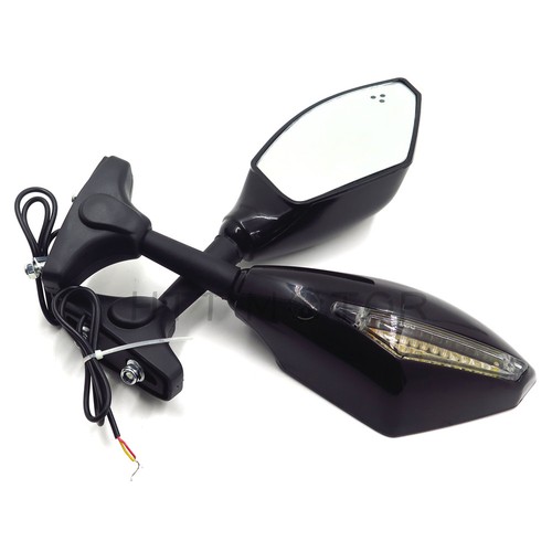 Black Led Turn Signal Mirror For Yamaha R1 R6S FZ6/FZ6S FAZER Suzuki Yamaha - Foto 11 di 11