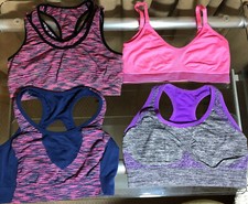 Lot 4 S/M Woman Variety Wire Free Racerback Workout Gym Sport Bra