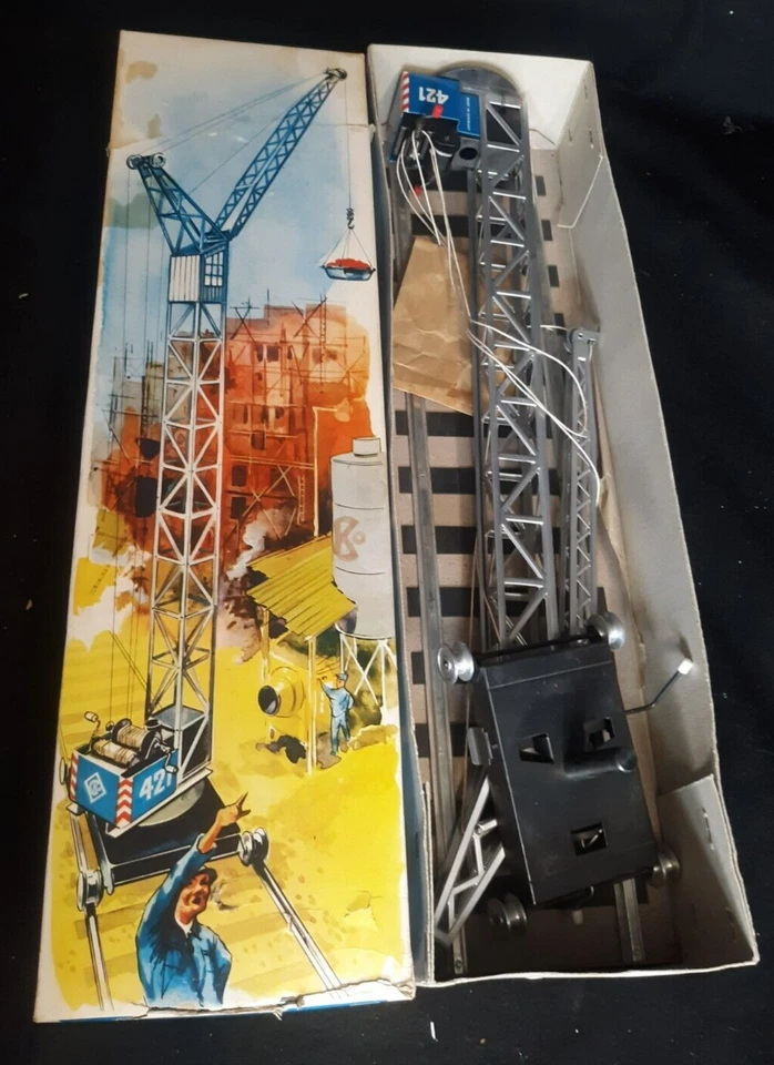 Gama #421 BAUKRAN Alemania Excelente con Caja, Grúa Ferroviaria de Estaño Foto 4 de 4