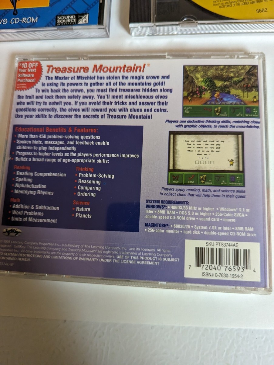 Eight (8) PC CD-ROM Games for Windows 95/98 Amazon Trail