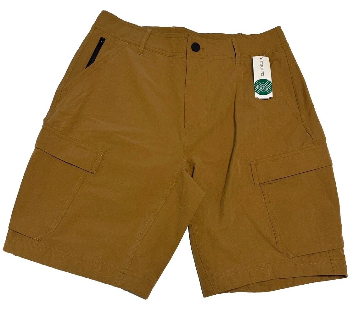 NWT Stitchfix 01. Algo Ripstop Cargo Chino Golf Shorts Mens Sz 29 Khaki