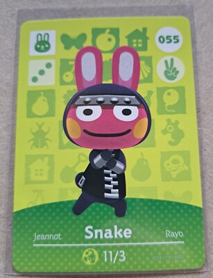 Snake - 55 - 055 - Series 1 - Authentic Animal Crossing Amiibo