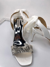 BADGLEY MISCHKA 10 EVENING BOBBIE BHLDN IVORY TULLE WRAP BOW FORMAL EUC $215