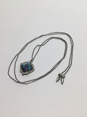 Kendra Scott Kacey 15” Silver Abalone Pearl Pendant Necklace CJ1