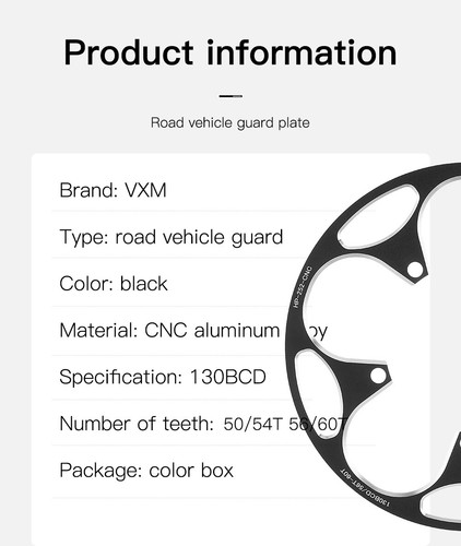 130BCD Chainrings 50T-54T 56T-60T Road Bicycle Crankset Single Disc Sprocket - Picture 13 of 27