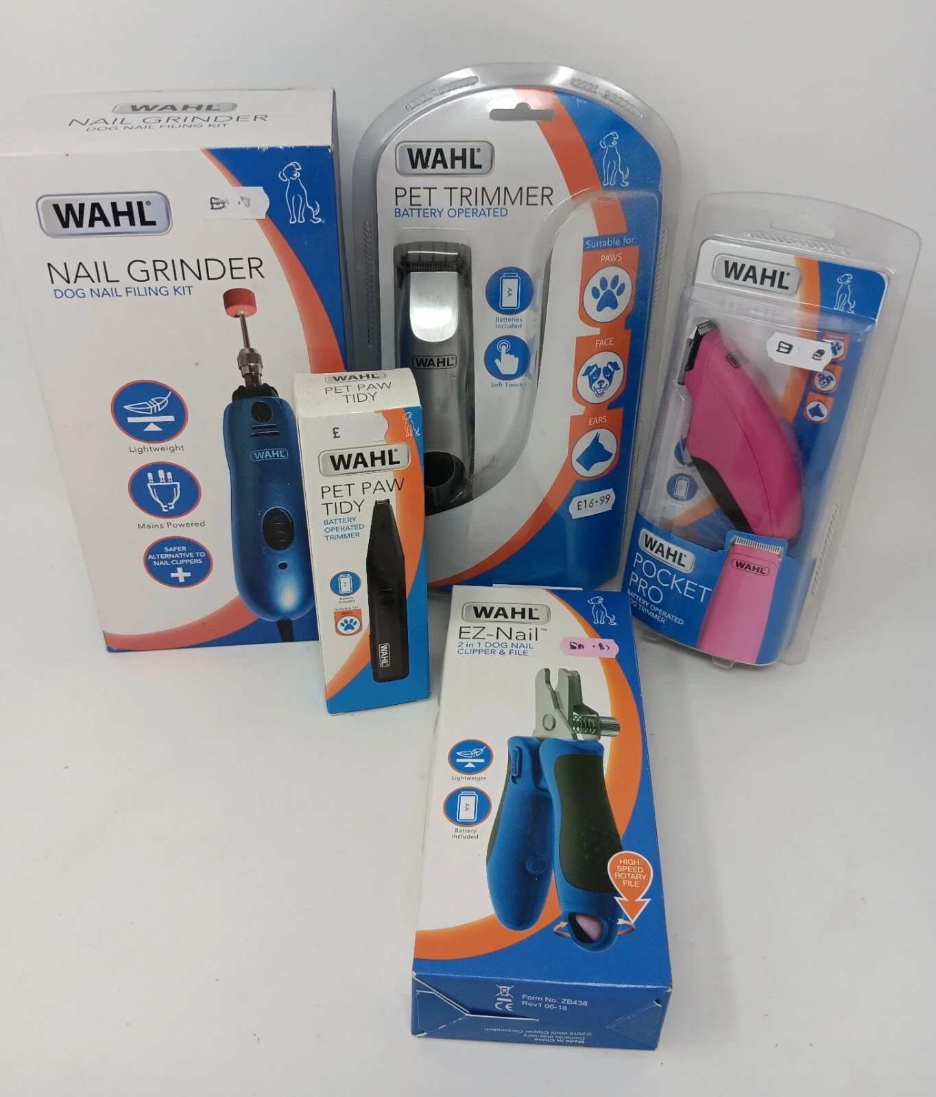 Wahl pet grooming - claw care grinder paw tidy trimmer battery mains cat dog