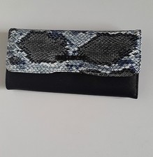 LOLLIPOPS PORTEFEUILLE COMPAGNON POCHETTE EN SIMILI CUIR NOIR IMPRIME PYTHON