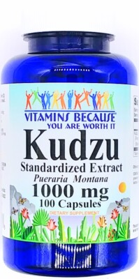 Kudzu Root 1000mg Standardized Extract 100 Capsules