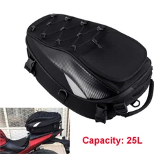 Motorcycle Rear Tail Bag Seat Back Saddle Helmet Luggage Carry Pack Waterproof