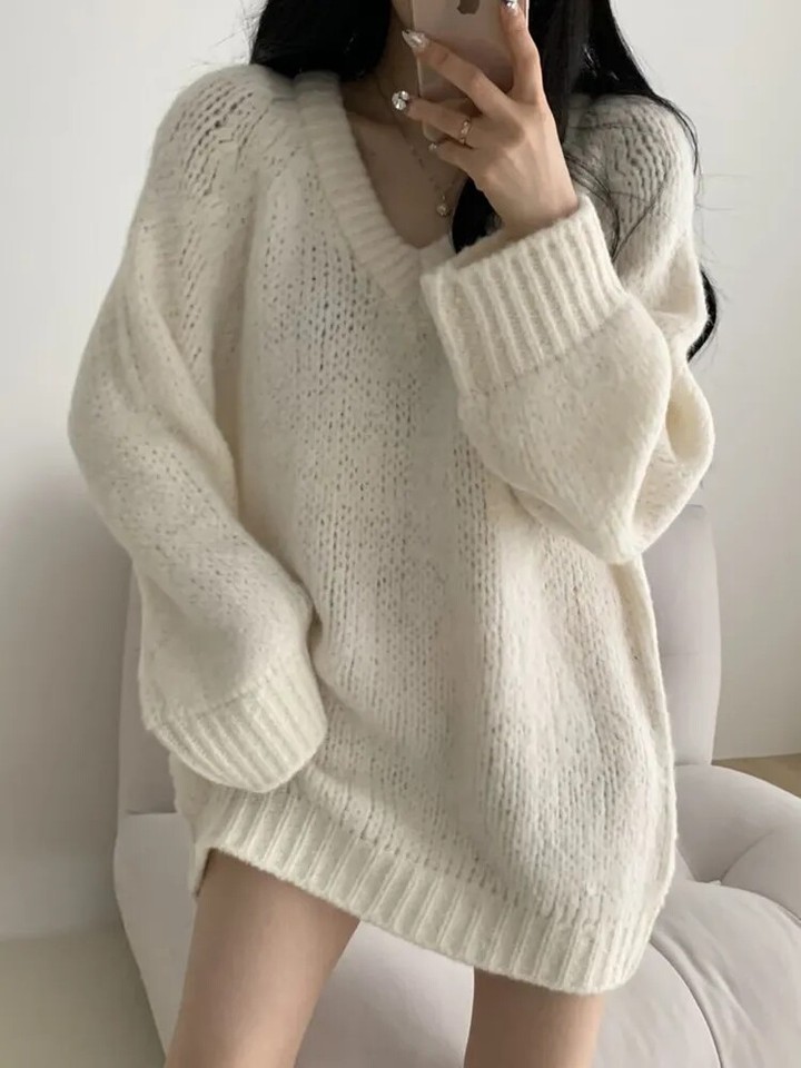 Tassel Oversize Knitted Sweater For Women Autumn Jumpers main image 1