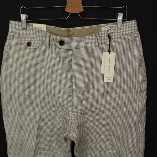 Banana Republic Linen Pants 34R Mens New Talilored slim fit $200