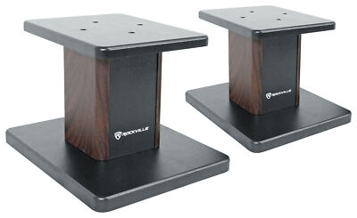 Rockville 8  Dark Wood Studio Monitor Speaker Stands For M-Audio BX8 D3 Monitors