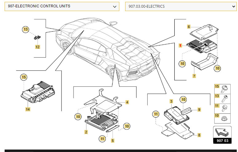 LAMBORGHINI AVENTADOR ECU 470907552A