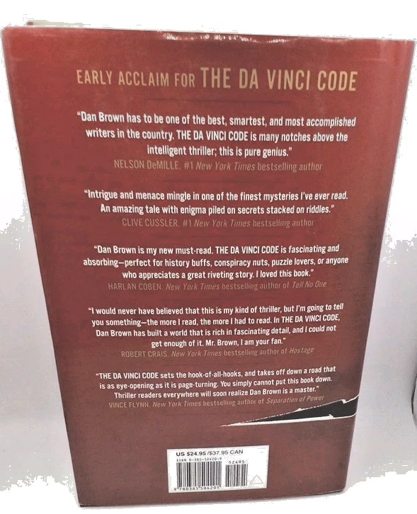 True 1st Edition/Printing Da Vinci Code Dan Brown 2003 HC DJ Skitoma/Lyon Errors Foto 3 de 4