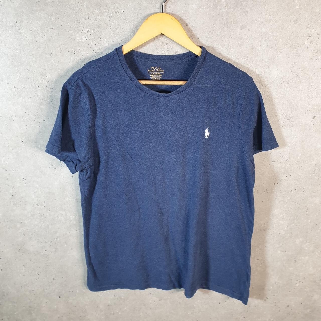 Polo Ralph Lauren vintage uomo grande blu ricamata pony personalizzata slim