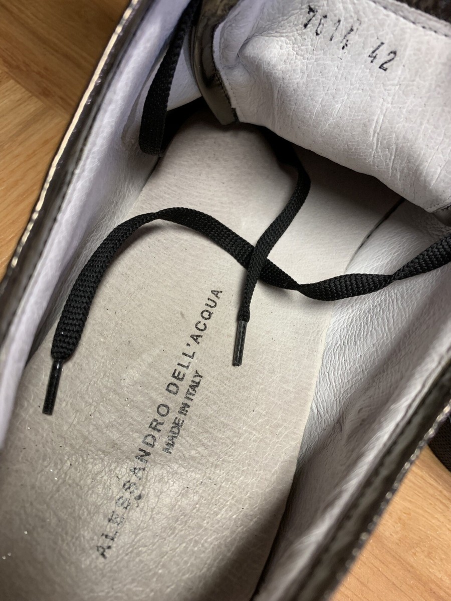 RARE🔥 Alessandro Dell'Acqua Fahion Sneakers Navy Silk
