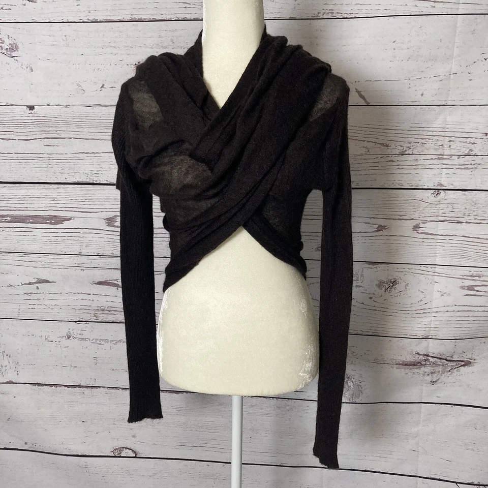 Cárdigan United Colors of Benetton Suéter Mujer Mediano Marrón Mezcla Mohair Foto 3 de 4