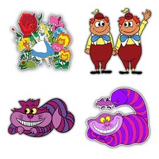 Alice In Wonderland Cartoon Set Of 4 Vinyl Sticker Decals - 5'' longer side ID:2